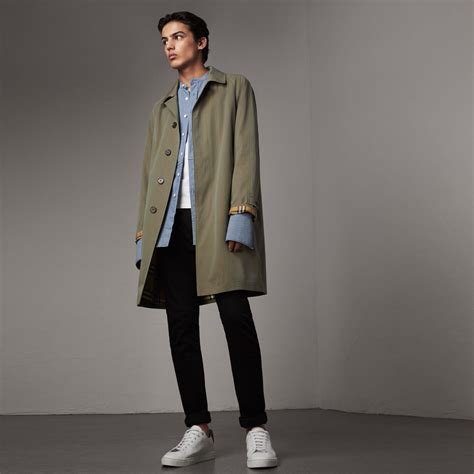 mens burberry camden car coat chalk green|burberry camden car coat review.